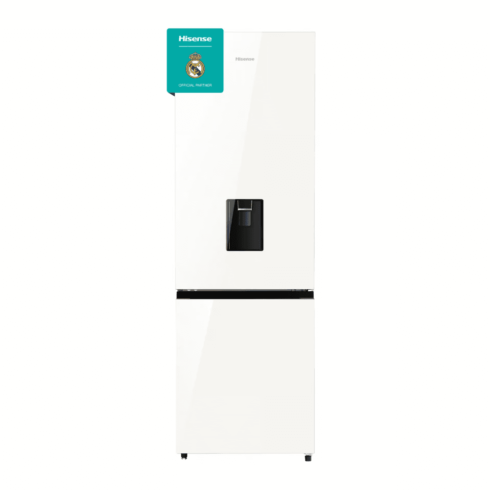 Hisense 351L White Premium Glass Frost Double Door Fridge + Water Dispenser (Model No: H450BDW-WD)