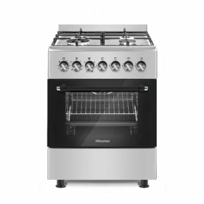 Hisense Cooker Free Standing 60 x 60cm 3 Gas Burners 1 Electric Burner Electric Oven Glass Lid Silver HF631GEES1