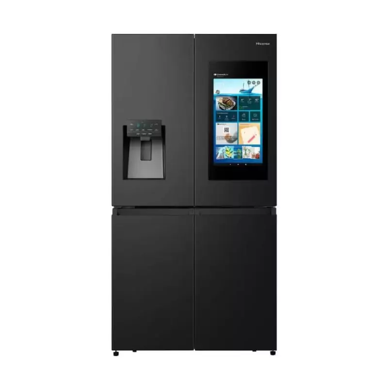 Hisense Refrigerator 536L French Door LED Screen Wifi Antibacterial Dark Interior Liner Triple Zone Inverter Tech My Fresh Choice Zone Metal Cooling H750FSB IDLS1