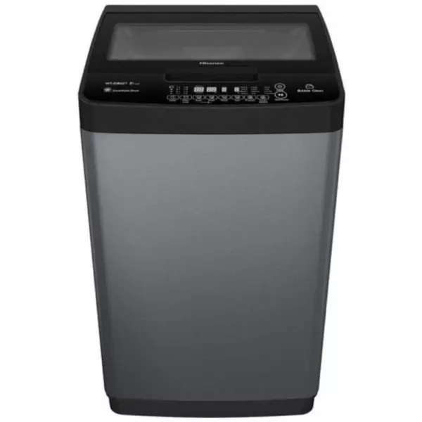 Hisense Washing Machine 8kg Fully Automatic Top Load Bubble Clean Smart Fuzzy Time Delay Titanium Silver WTJA802T