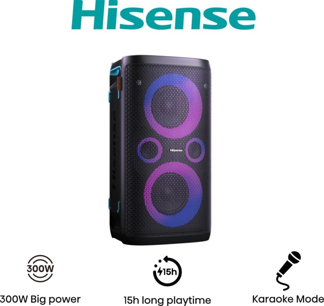 Hisense 2.0 Channel 300W Party Rocker One Portable Speaker (Model No: ROCKER ONE)