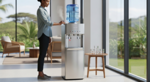 EVOQ Silver Water Dispenser with 3 Taps, Storage Cabinet, 550W (EWD-9553TC) Tanzania - Hisense Tanzania