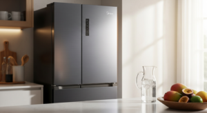 Midea 411L Double Door Refrigerator | Bru Steel (Model No: MDRT580MTE46)