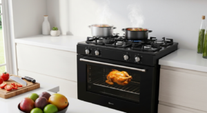 Midea 60x60 Free Standing Oven | Black (Model No: 60E3G1H6F-BK)