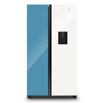 Hisense 508L Blue & White No Frost Side By Side Fridge + Water Dispenser (Model No: H670SDBL-WD)