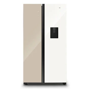 Hisense 508L Khaki & White No Frost Side By Side Fridge + Water Dispenser (Model No: H670SDK-WD)